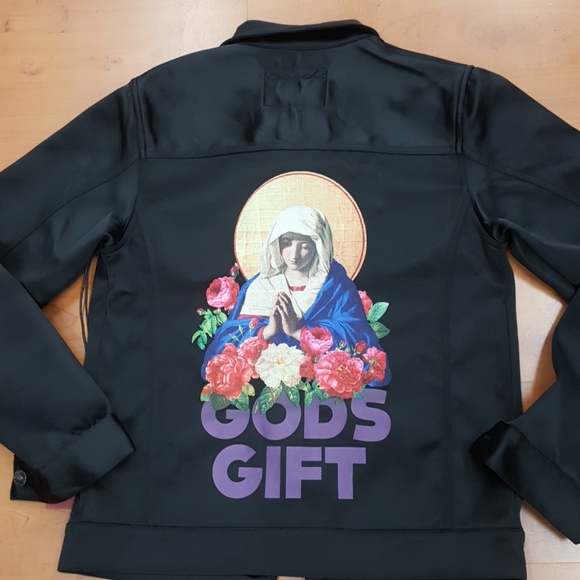 mens jacket black shiny - Picture 4 of 4